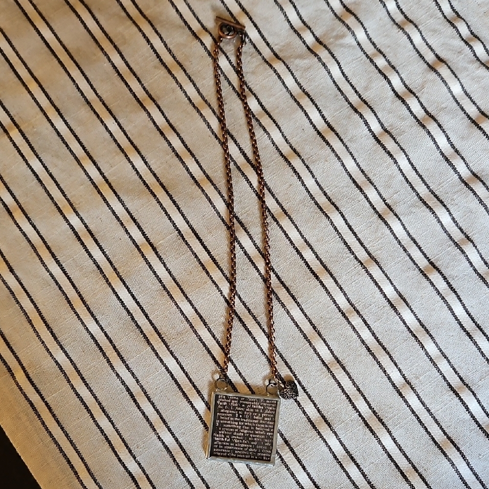 Silver Square Pendant Necklace